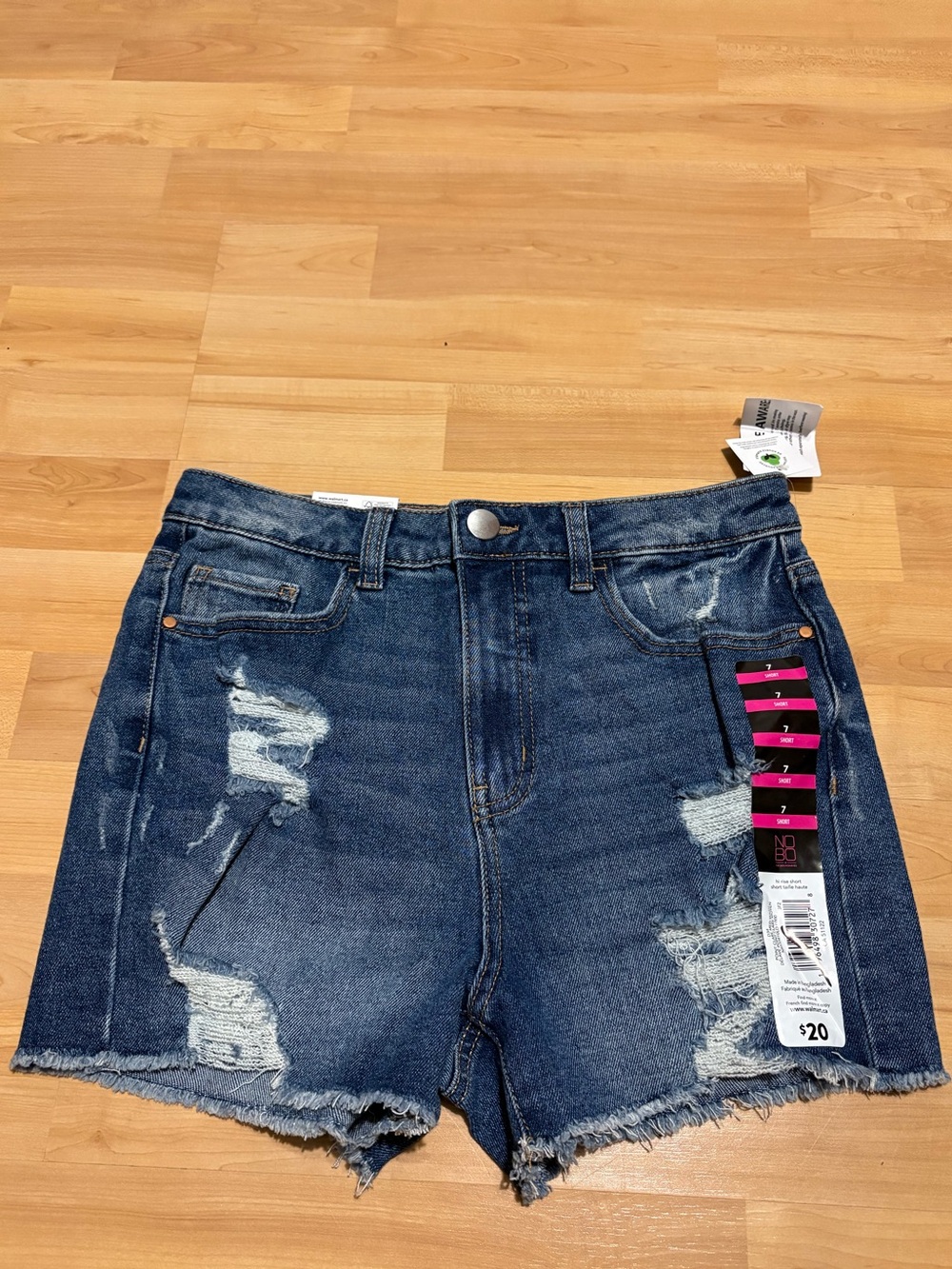 NoBo Classic Dark Blue Distressed Denim Shorts Juniors Size 7